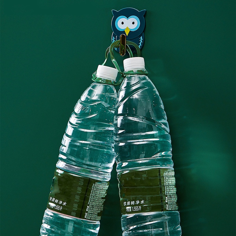 Set 4 Móc Treo Đồ Dán Tường Hình Chim Cú Hoạt Hình