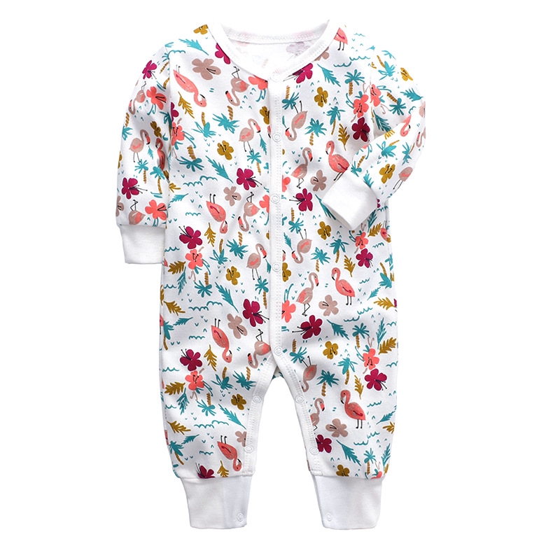 Áo liền quần LUCKYCANDY cotton dài tay phong cách mới lạ cho trẻ em 0-24 tháng tuổi