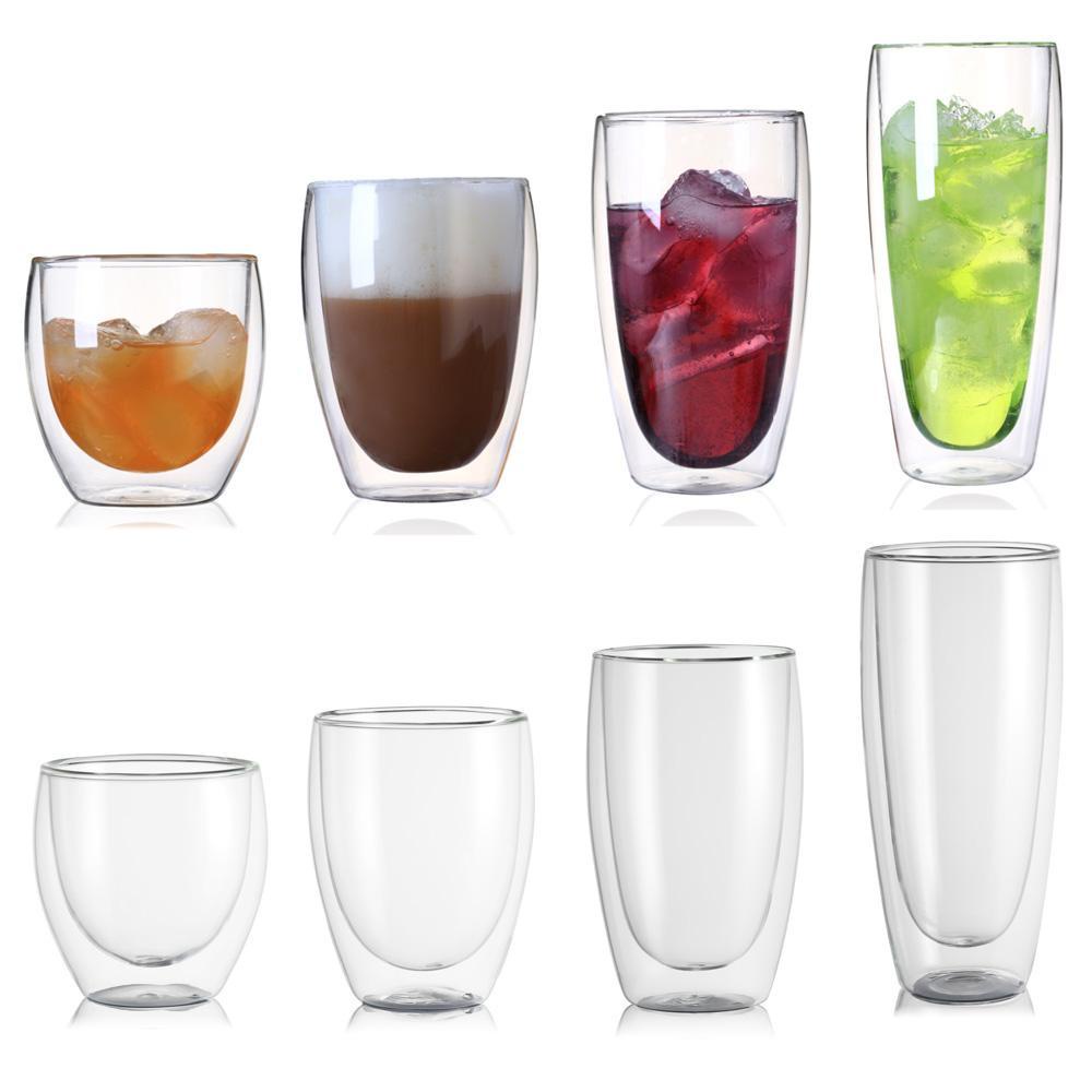 ZAIJIE24 Ly Uống Rượu Hai Lớp Trong Suốt Cách Nhiệt