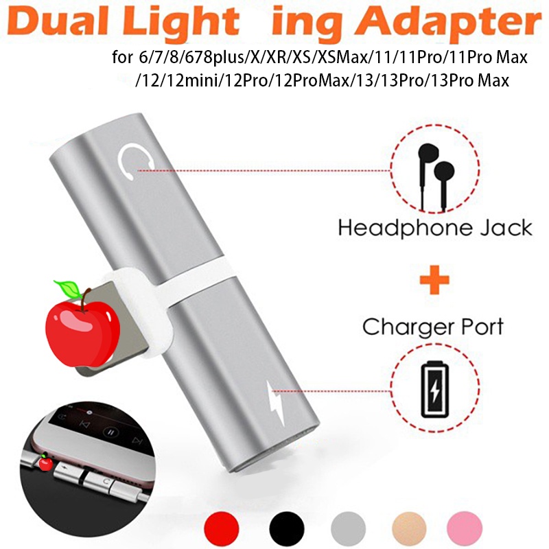Mua 5 Tặng 1] Bộ Chuyển Đổi Âm Thanh Đèn Kép 2 Trong 1 + Đầu Sạc / Sạc / Gọi Giọng Nói Cho i-P / Pad Điện Thoại