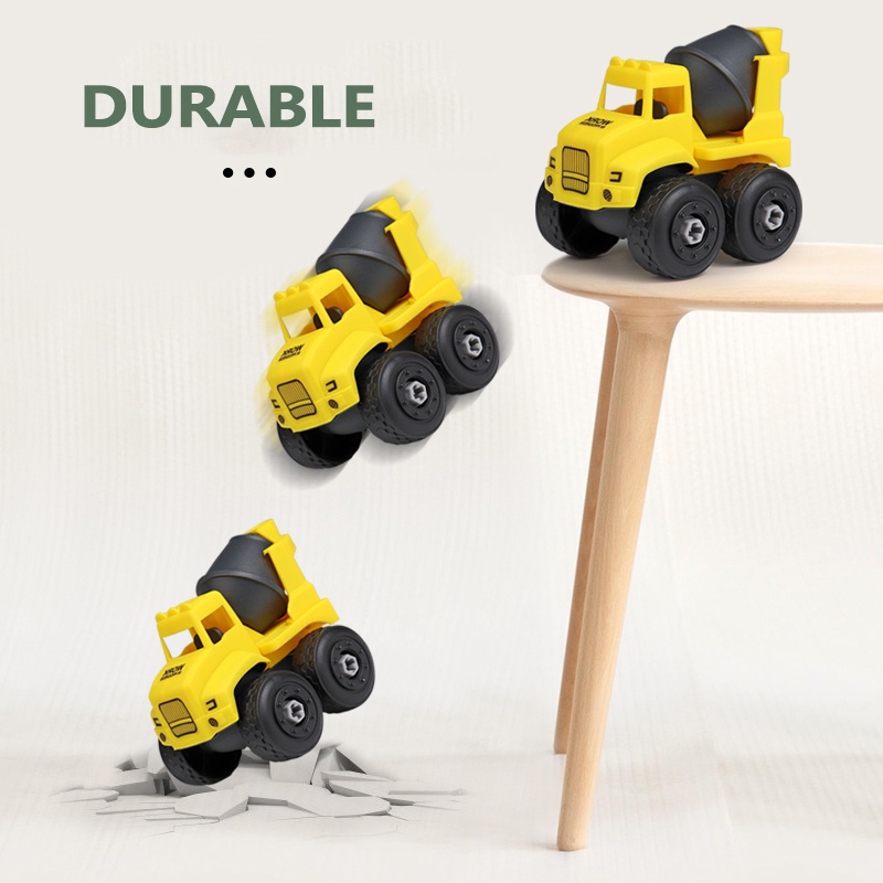 Set 4 món đồ chơi lắp ráp mô hình xe tải xi măng SEA SUN TOYS dành cho bé trai