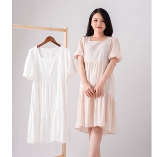 Đầm babydoll bồng bềnh đũi siêu xinh - váy babydoll 3 tầng cổ tròn Zuca Shop
