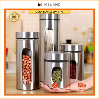 Hũ đựng gia vị thủy tinh cao cấp bọc inox 304 không gỉ