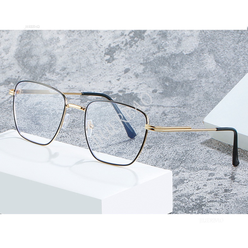 Mắt Kính Gọng Vuông Chống Bức Xạ Phong Cách Vintage