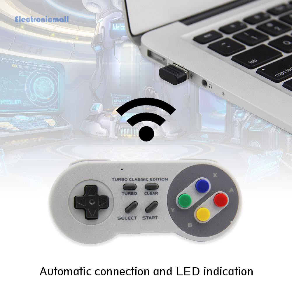 ElectronicMall01 2.4GHz Wireless Gamepad Controller TURBO Joystick for SNES Mini Classic 