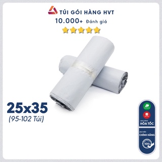 Túi gói hàng niêm phong , túi đóng hàng chuyển phát nhanh NHỰA HVT size 25*35 màu trắng gia cường