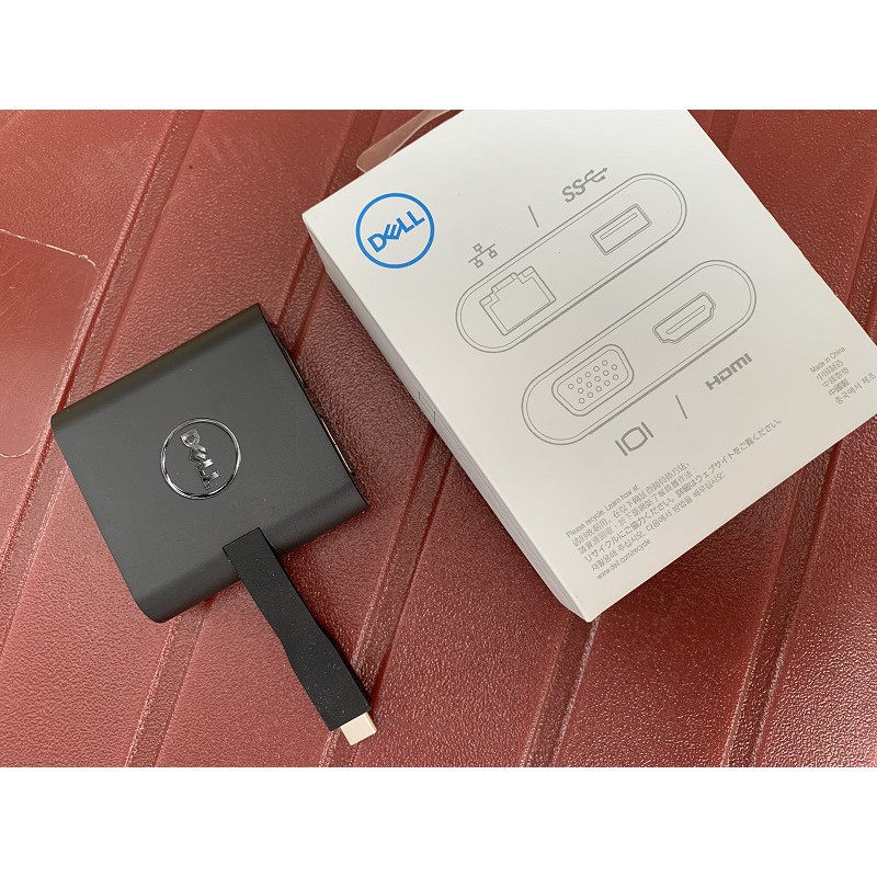 BỘ CHUYỂN ĐỔI TỪ CỔNG TYPEC RA HDMI+VGA+ETHERNET+USB 3.0 - DELL DA200 CHÍNH HÃNG