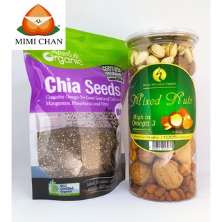 Combo Hạt Mix 6 Loại 500g - Hạt Chia Tím Úc Absolute Organic 250g
