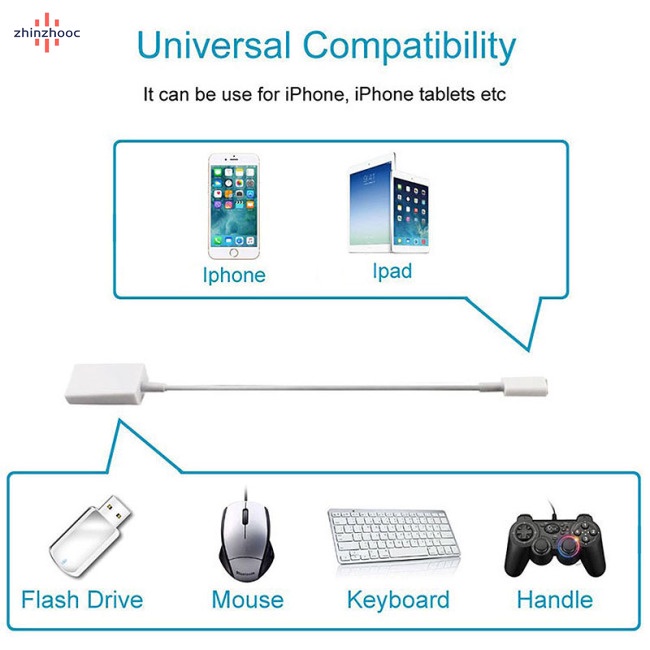 Cáp Chuyển Đổi Đầu USB Sang Đầu Âm Cho iPhone 5 5s 6 6s Plus 7
