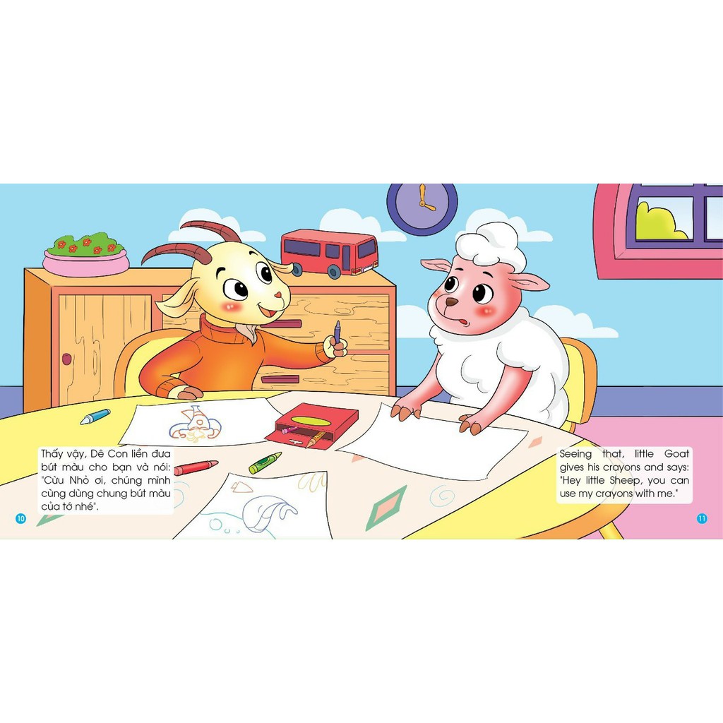 Sách - Truyện tranh Kỹ năng giao tiếp ứng xử cho bé 2+ song ngữ Việt Anh (có file âm thanh) - Trọn bộ 10 cuốn