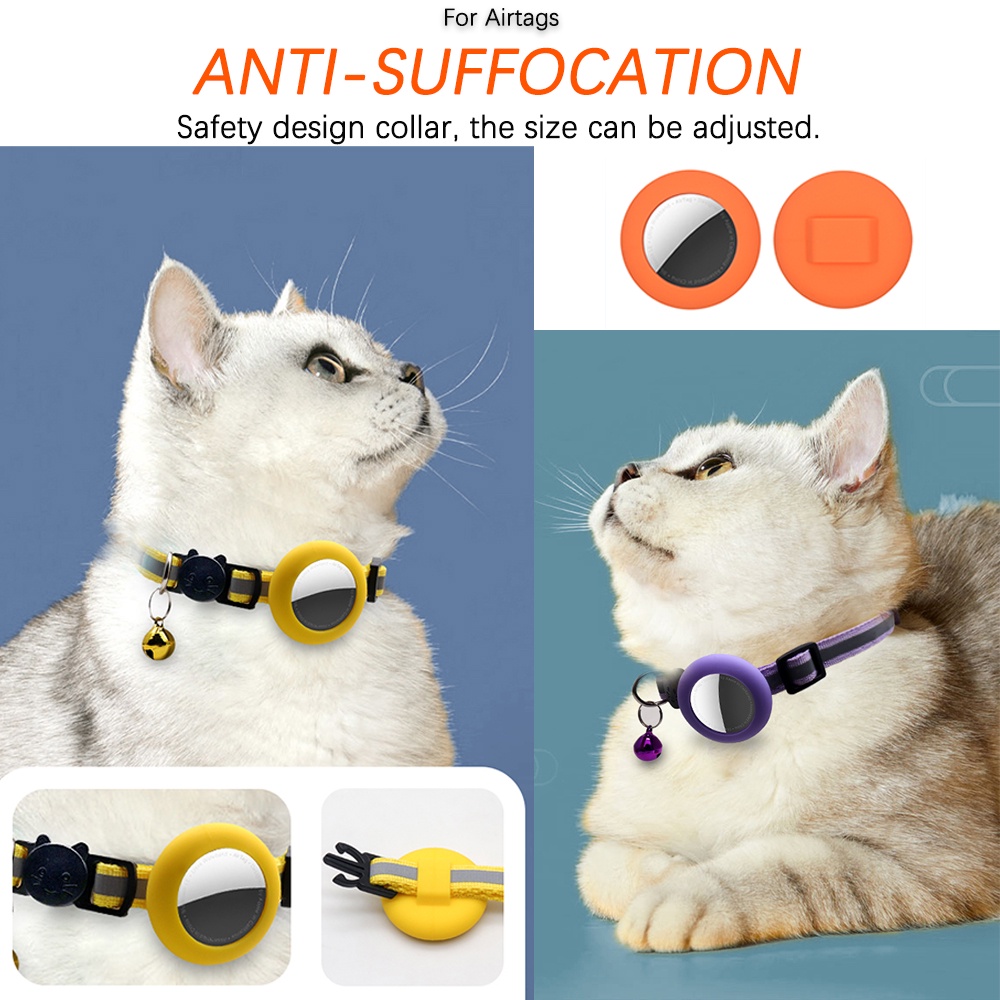 Ninki Vòng Cổ Cho Thú Cưng Có Chuông Và Chuông Chống Thấm Nước Rộng 3/8" Có Giá Đỡ Airtag Cho Thú Cưng Chó Mèo