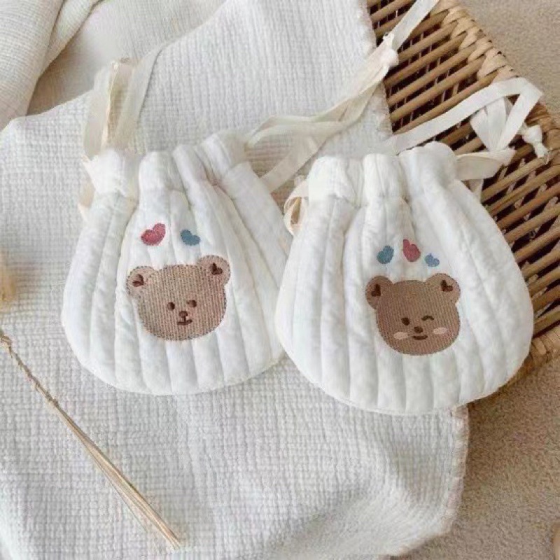 Túi đựng tỏi cho bé kèm hình thêu phong cách Hàn đeo tránh vía cho bé sơ sinh Babyboo