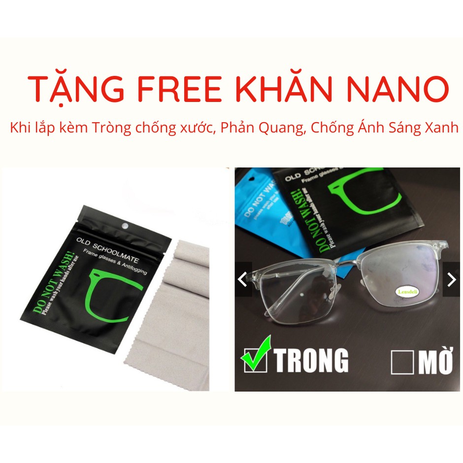 [LẮP CẬN] Kính Cận Có Độ Hàn Quốc Cho Nữ, Gọng Kính Tròn Kim Loại Chống Ánh Sáng Xanh - Tặng Khăn Nano | BigBuy360 - bigbuy360.vn