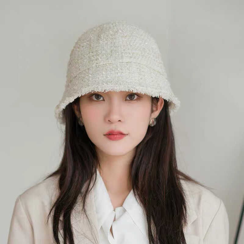 NÓN VÀNH VẢI TWEED LẤP LÁNH