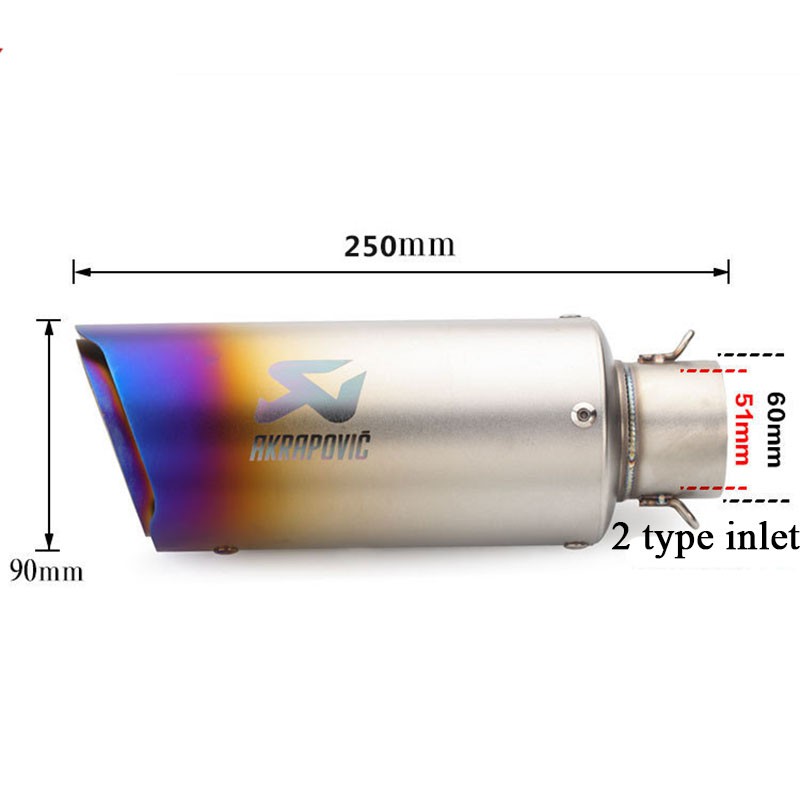 Ống xả khí thải giảm thanh 51mm 60mm cho xe mô tô