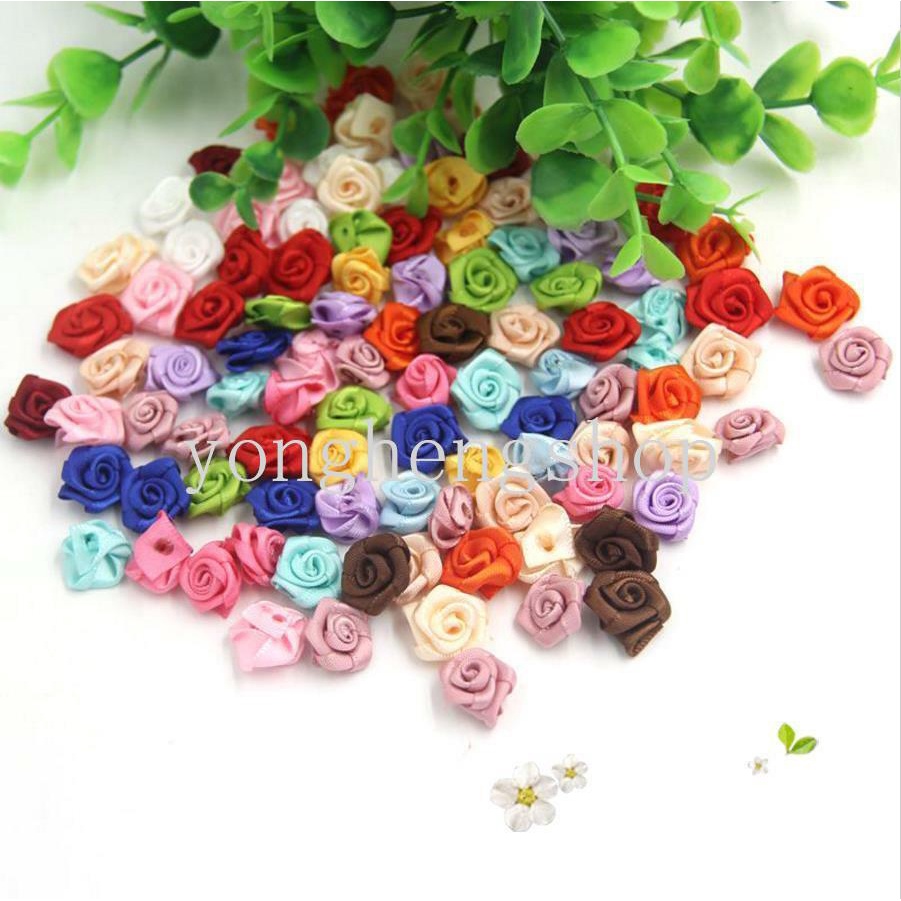 Set 100 Hoa Hồng Giả Bằng Vải Satin Dùng Để Trang Trí Tiệc Cưới