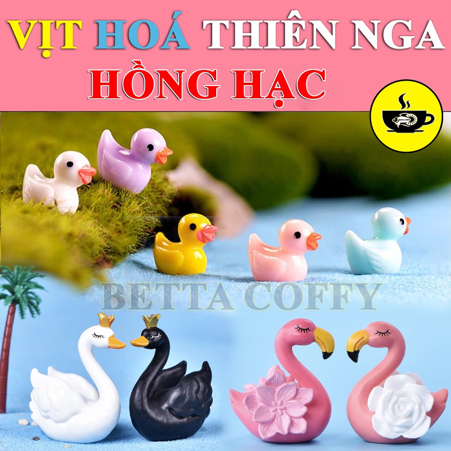 Vịt hoá Thiên nga Hồng hạc - trang trí tiểu cảnh bờ sông