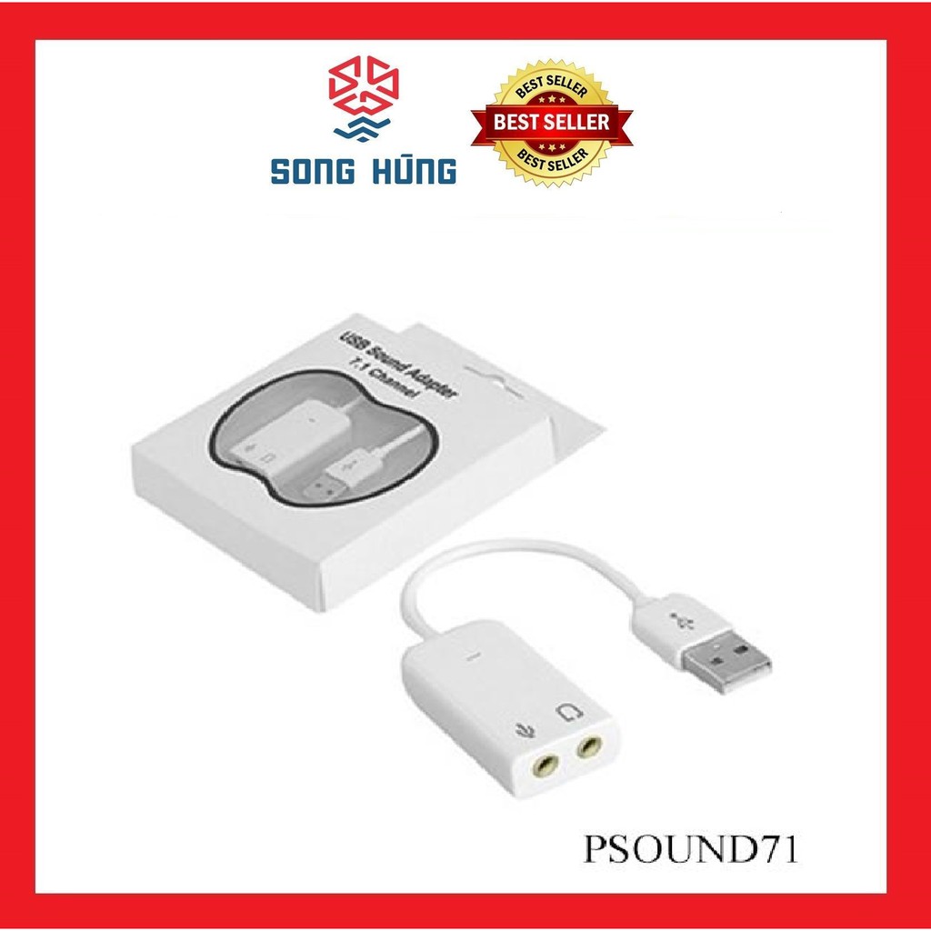 [Mã ELFLASH3 hoàn 10K xu đơn 20K] USB Sound dây 7.1