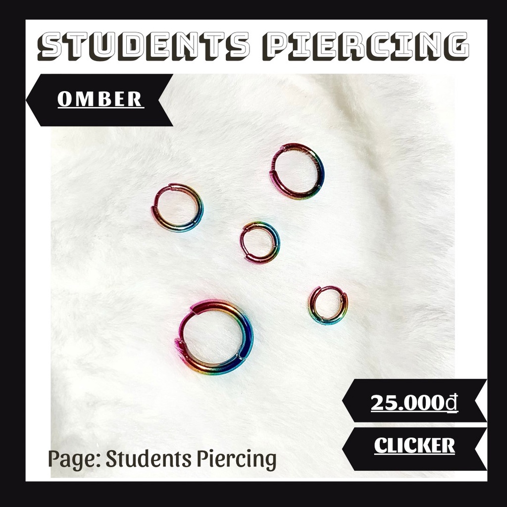 [Rẻ Vô Địch] Khuyên Tai Vòng Omber - Khuyên Tai Vòng Cá Tính