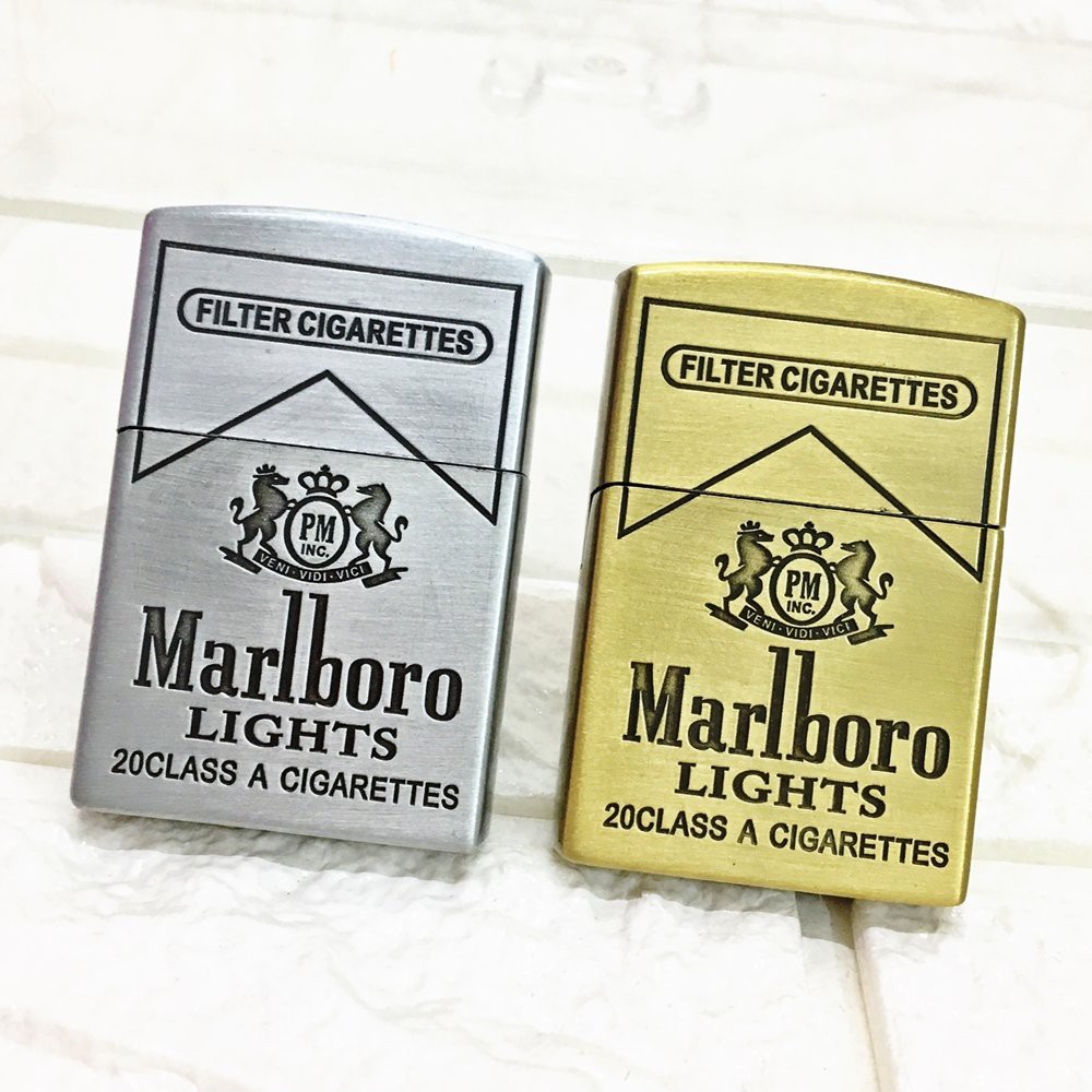 Vỏ Bật Lửa Zippo Khắc Logo Marlboro đồng khối, chắn gió tốt - Hột quet độc lạ TANY SHOP ZPR03