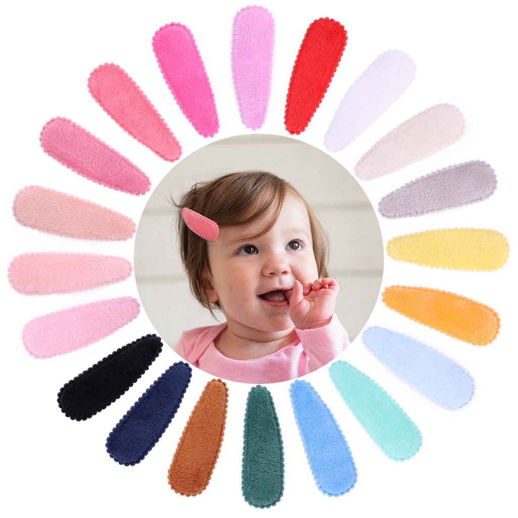 Set 2 kẹp tóc KIDSBOWS vải nhung màu sắc xinh xắn thời trang cho bé gái
