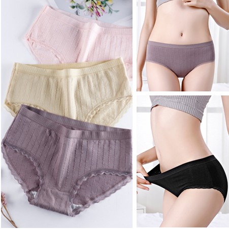 Quần Lót Cotton Phối Ren Thoáng Khí Xinh Xắn Dành Cho Nữ