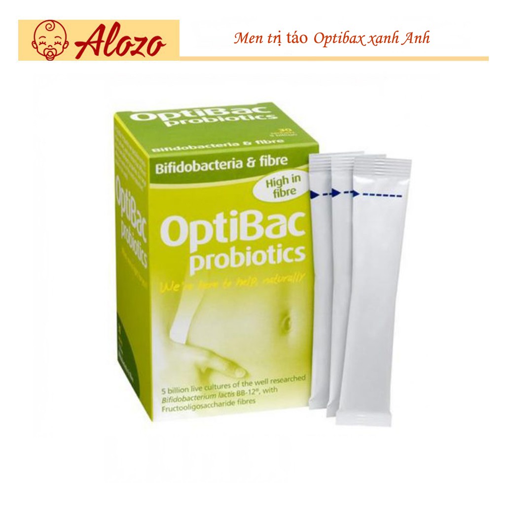 Men táo men vi sinh optibac xanh lá của Anh 30 gói