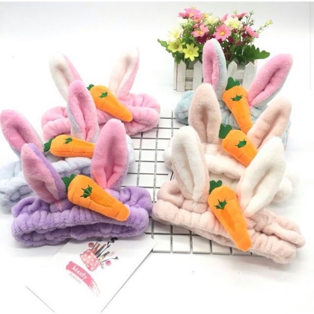 Băng đô vải tai thỏ cà rốt
