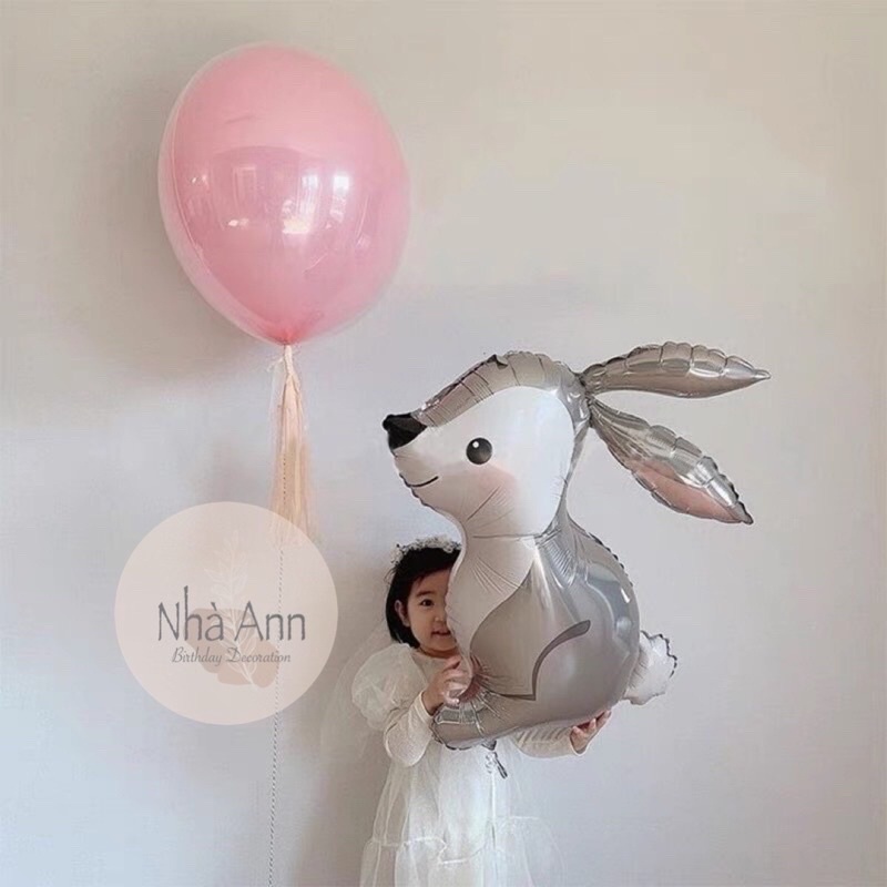 Bóng con thỏ ngọc xám 4D phong cách hàn quốc