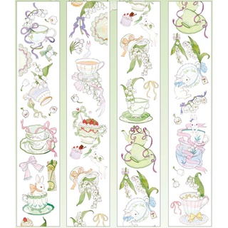 Washi tape Hoa lily và những tách trà