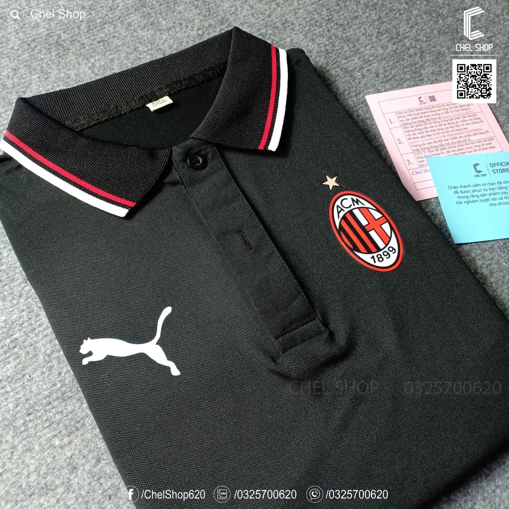 Áo polo 2V cao cấp AC Milan [ẢNH THẬT]