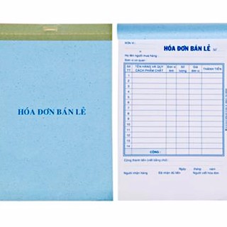 1 lốc 10 Hóa đơn 1 liên 100 trang A5 (Giấy dày)
