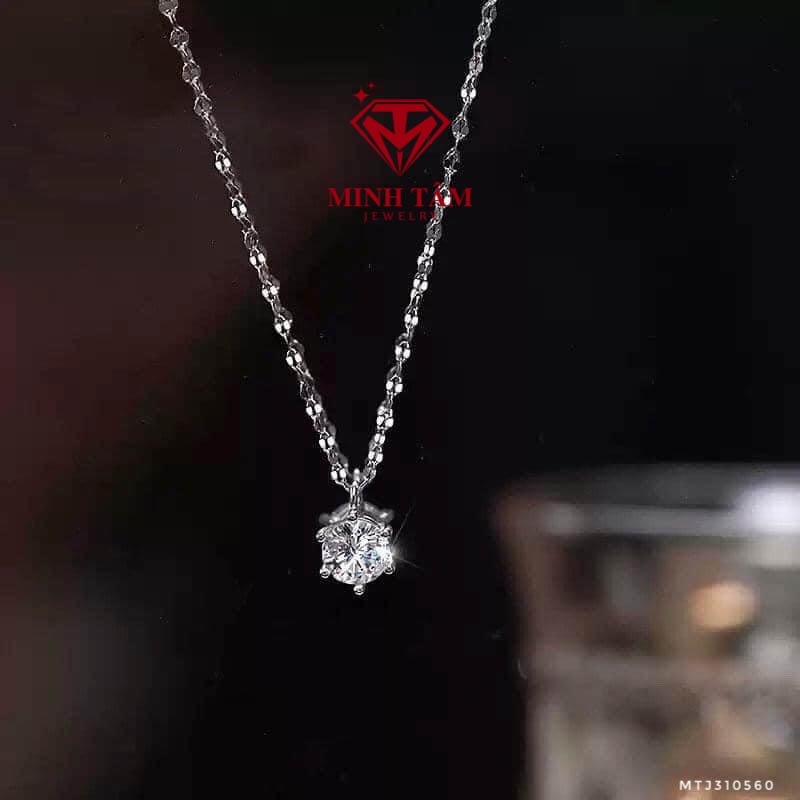 Dây chuyền bạc nữ mặt nụ đá bạc ta cao cấp Minh Tâm Jewelry