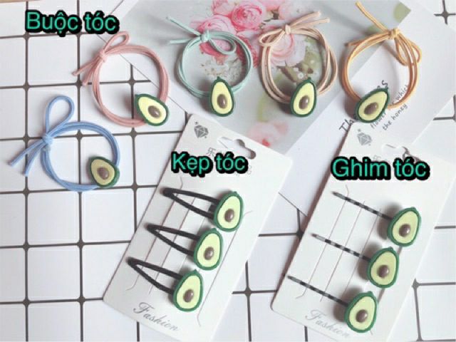 Cột tóc, kẹp tóc, ghim tóc hình quả bơ hot trend