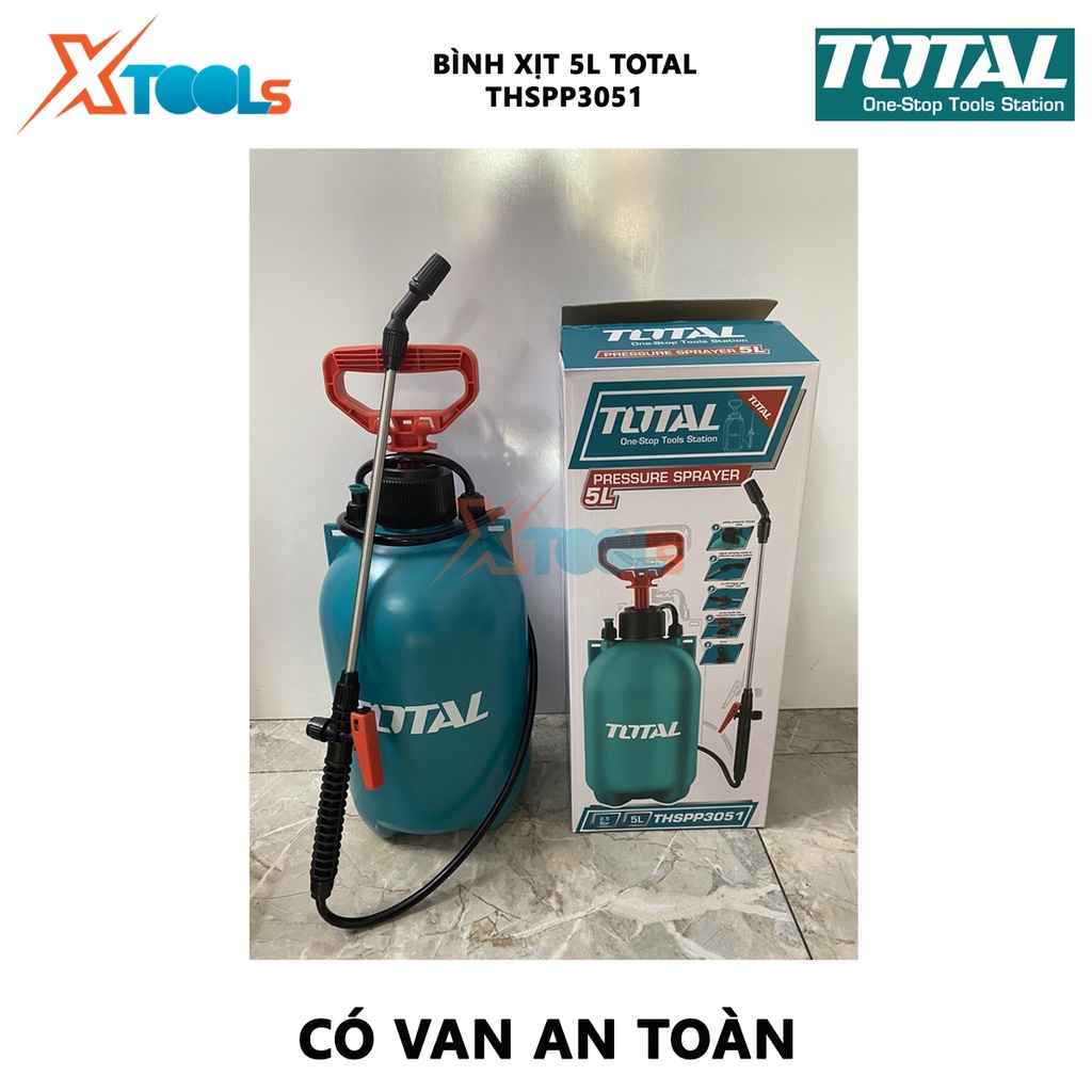 Bình xịt 5l TOTAL THSPP3051 | Bình xịt tưới cây Dung tích bình xịt: 5L Cần bơm bằng nhôm dùng để tưới cây và phun thuốc