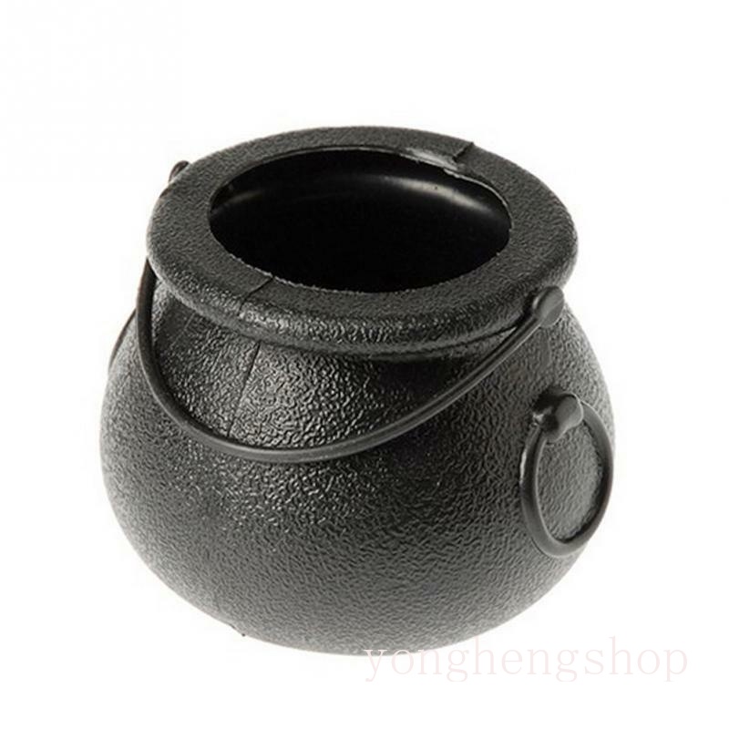Set 2 Xô Đựng Kẹo Hình Bộ Xương Phù Thủy Có Giá Đỡ Treo Trang Trí Tiệc Halloween