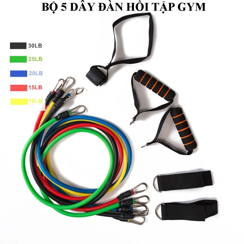 ✔️ Xả kho giá sốc -  dây đàn hồi tập gym,Bộ 5 Dây Đàn Hồi Tập Thể Hình  - uy tin 1 đổi 1