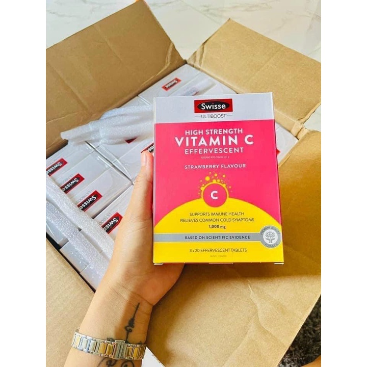 Viên sủi Swisse High Strength Vitamin C 1000mg của Úc (20viên)