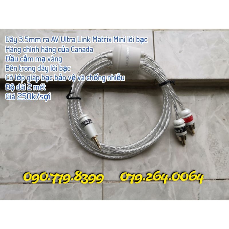 Dây 3.5mm ra AV  Ultra Link - Matrix Mini lõi bạc