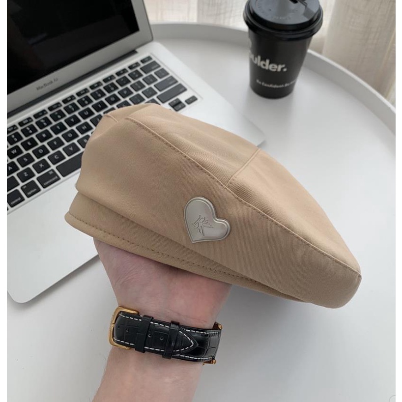 Mũ Beret In Hình Trái Tim Phong Cách Retro Nhật Bản Thời Trang Thu Đông Dành Cho Nữ