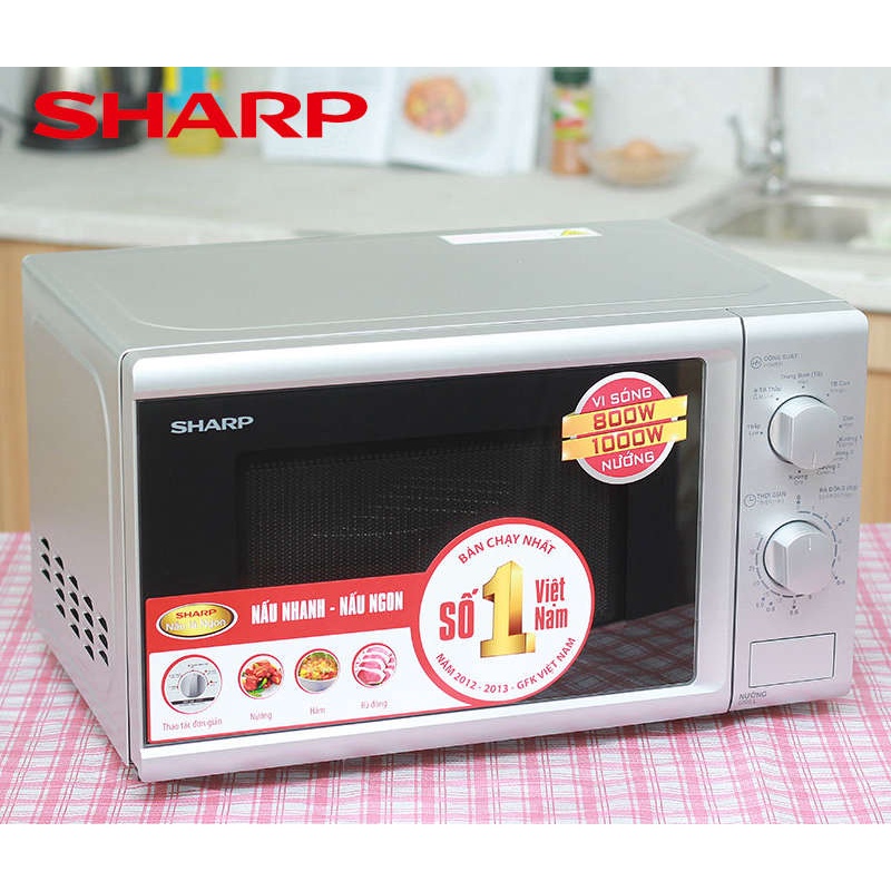 Lò vi sóng có nướng Sharp R-G226VN-S dung tích 20 lít, bảo hành 12 tháng