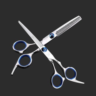 Kéo cắt tóc + Kẹp đo cắt tóc (Quoay xanh)
