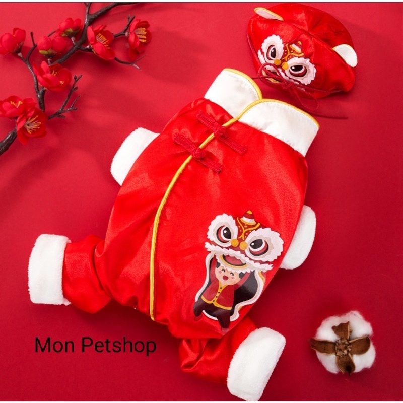 [ Có ảnh thật ] Set bộ lân + mũ sư tử cho thú cưng