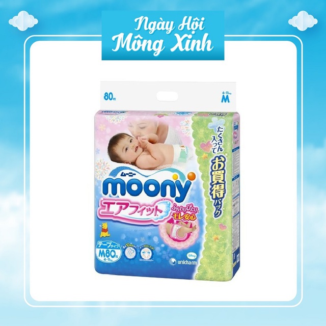 [Hà Nội] Bỉm Dán/quần Moony nội địa Nhật size M80/L68/M72