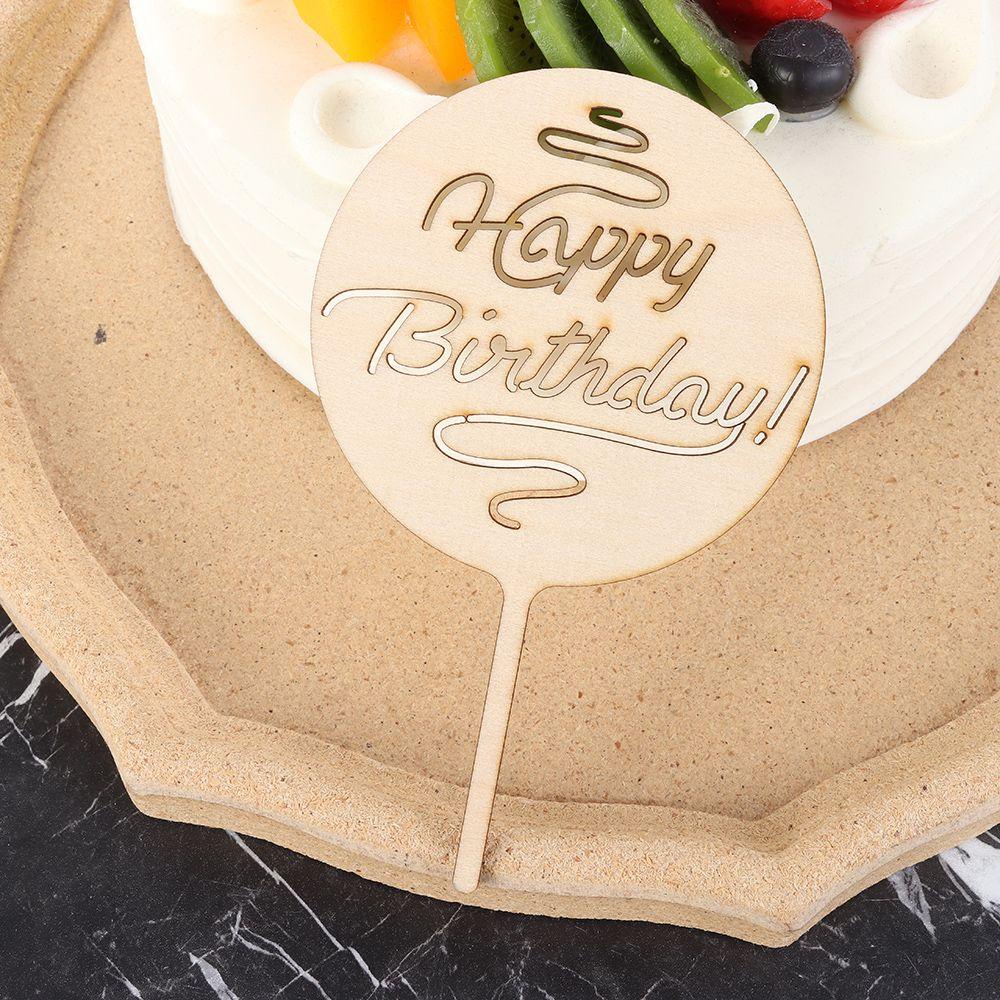 Chữ Happy Birthday Bằng Gỗ Dùng Trang Trí Bánh Kem