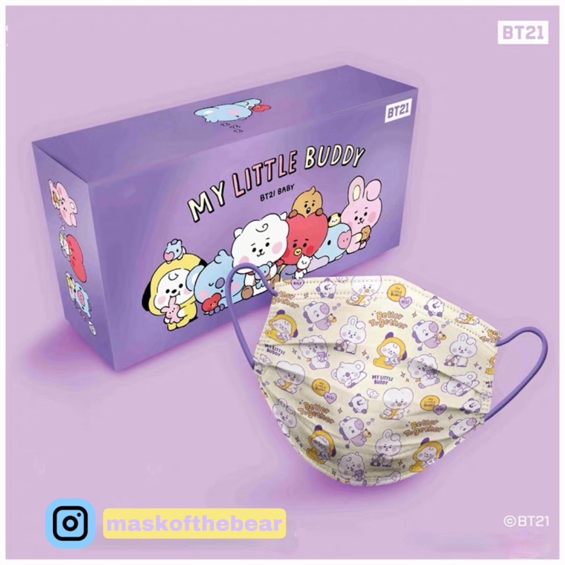 Khẩu trang BT21 người lớn Hàn Quốc x mask of the bear