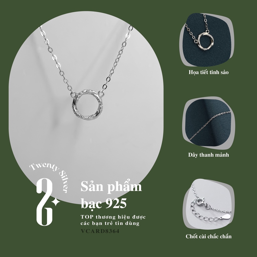 Dây Chuyền Nữ Bạc S925 Infinite Circle V2 VCARD8364. Vòng Cổ Nữ Bạc 20Silver