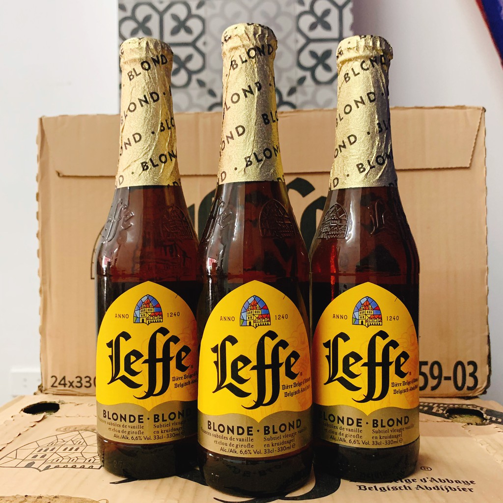 Bia Leffe Vàng  6,6% Lốc 6 Chai 330ml Nhập Khẩu Bỉ
