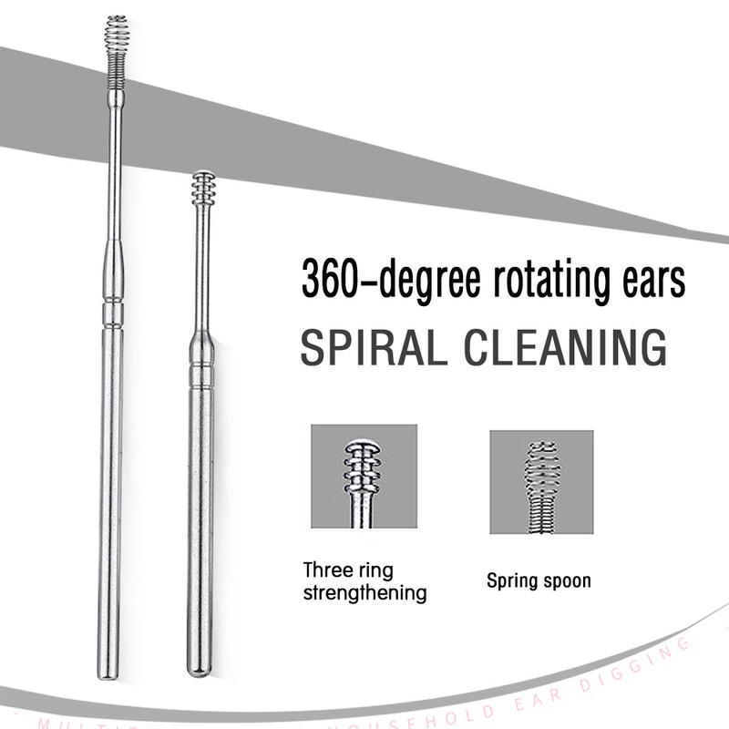 [Hàng mới về] Bộ 7 dụng cụ lấy ráy tai bằng thép không gỉ vệ sinh tai chăm sóc sức khỏe cá nhân kèm hộp đựng