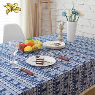 Khăn trải bàn canvas voi xanh